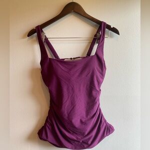 ATHLETA SQUARE NECK BRA CUP TANKINI TOP SIZE SMALL (34B/C) PURPLE